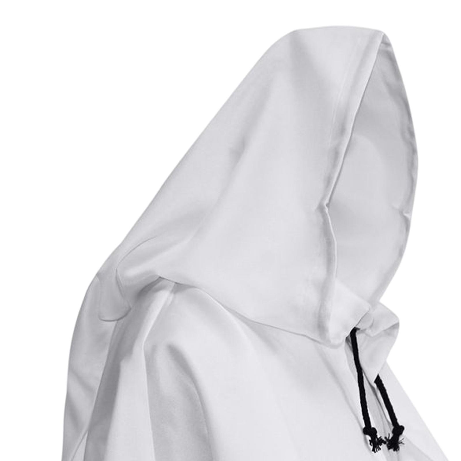 Halloween Cloak Priest Robe Cosplay Cape Gothic Hat Wizard Cloak Hooded Poncho for Adults