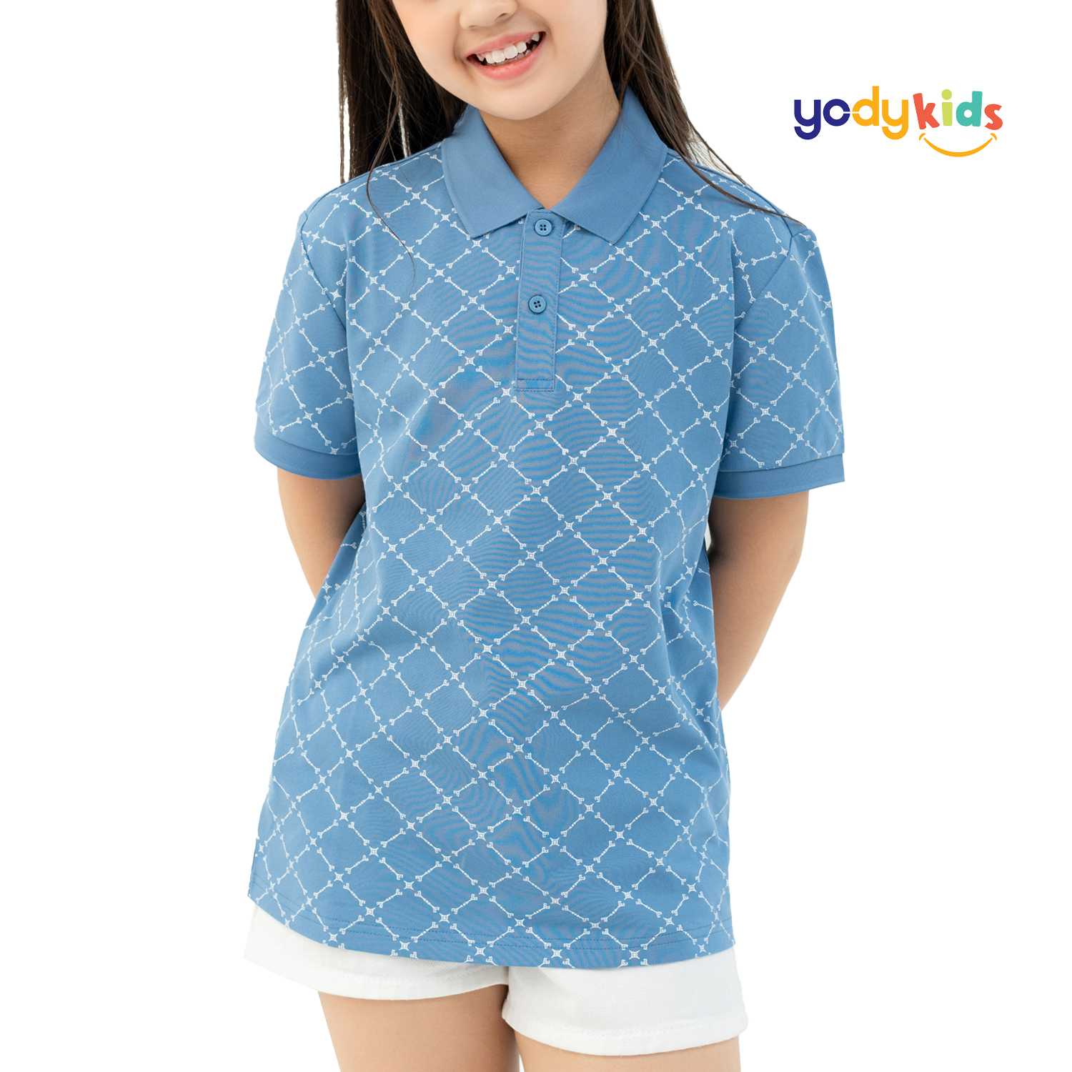 Áo Polo Trẻ Em Yody in tràn ngôi sao chất liệu Cotton năng động thấm hút mềm mịn APK6092