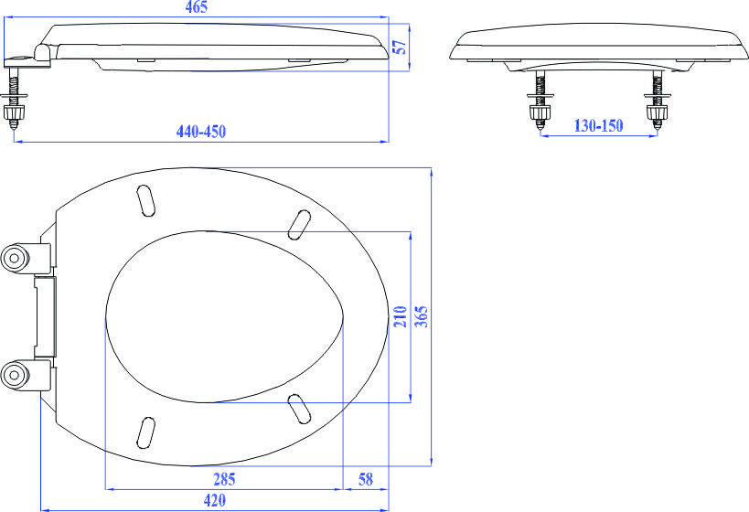 Nắp nhựa mũi tròn dùng cho bồn cầu American Standard nắp rơi tự do SCVN3900-WT(No.39)