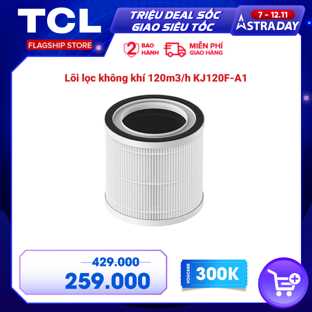 Lõi lọc máy lọc không khí H13 TCL Air Purifier KJ120F-A1-Bộ. lọc 3 lớp công nghệ Hepa. - Loại bỏ hiệu quả 99,97% các chất gây ô nhiễm cải thiện sự trong lành của không khí - .Dễ dàng thay đổi bộ lọc với máy lọc - Hàng chính hãng