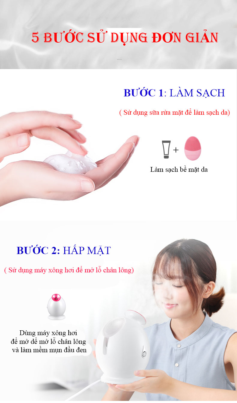 Máy Di Điện Tẩy Tế Bào Da Chết, Trị Mụn Đầu Đen  Loại Bỏ Bụi Bẩn Giúp Chăm Sóc Da Mặt - Hàng Chính Hãng