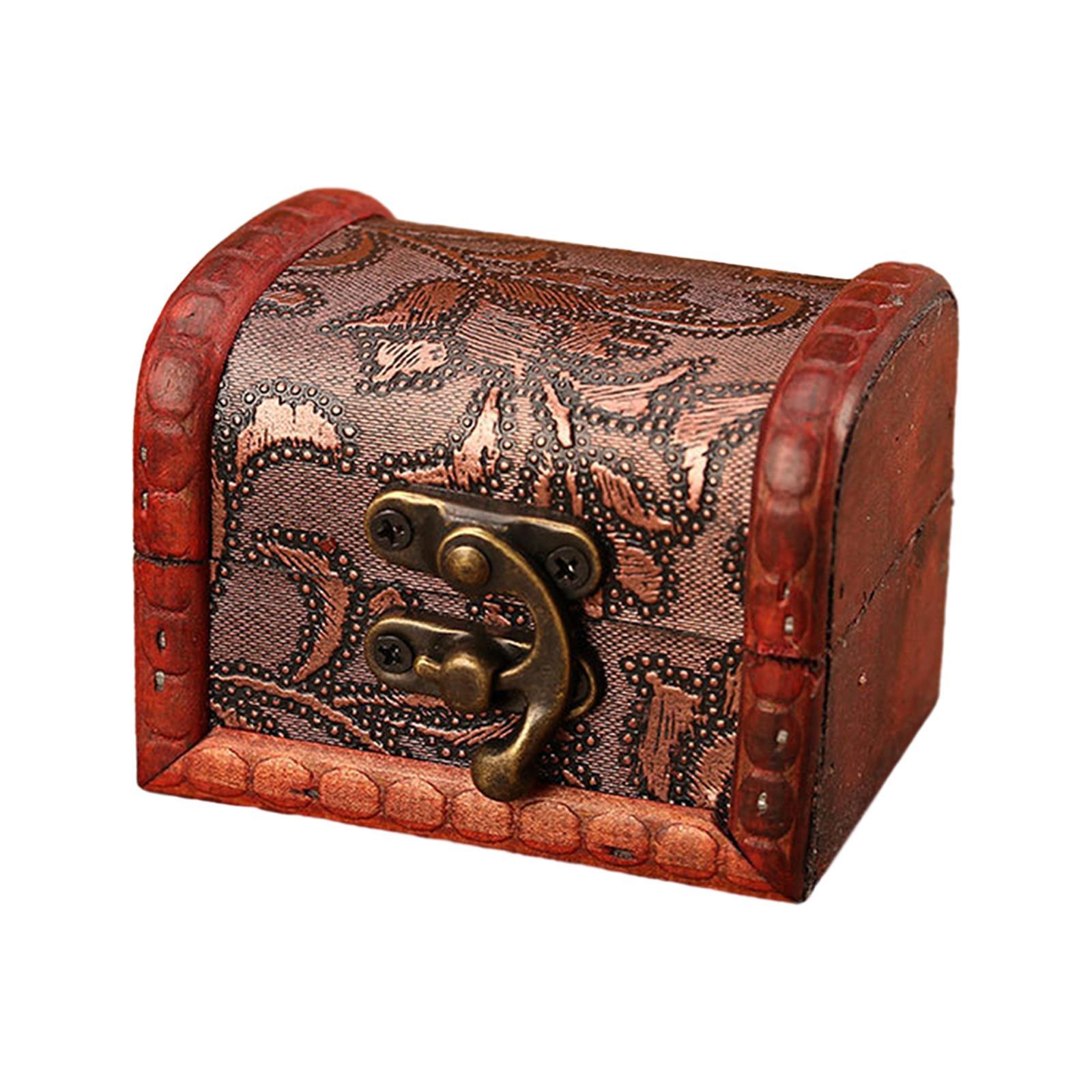 Decorative Storage Box, Antique Jewelry Box, Home Decor Vintage Style Treasure Chest, Vintage Style Wooden Storage Box, for Hairpins Jewelry