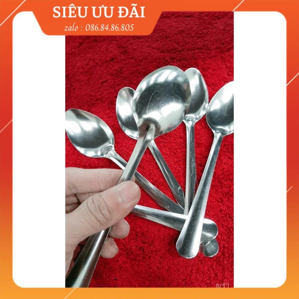 Combo 10 Thìa inox ăn cơm, phở không gỉ nhiều mãu (Mẫu ngẫu nhiên)