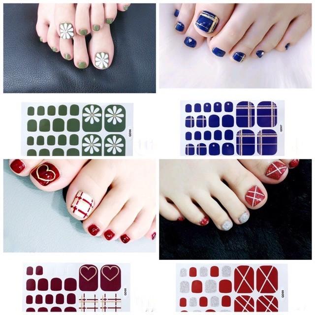 Set dán móng chân nails dán nghệ thuật nhiều màu - có ngay bộ móng đẹp trong 5 phút (Nail wraps / Nail stickers)