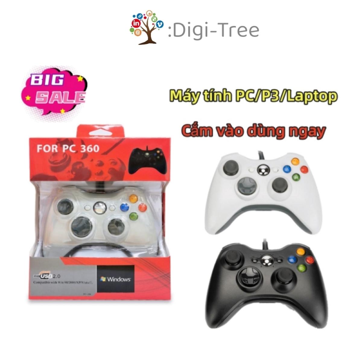 Tay Cầm Chơi Game Có Dây Xbox 360 Cao Cấp - Tay Cầm Chơi Game PC/PS3, Android, Gamepad, Phím Êm Linh Hoạt, Dễ Cài Đặt