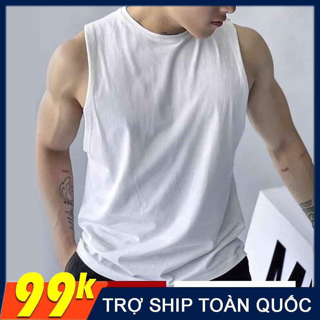 Áo thun ba lỗ nam, tanktop, chuẩn gym mặc nhà dạo phố - Áo thun trơn nhiều màu - Thun cotton thoáng mát