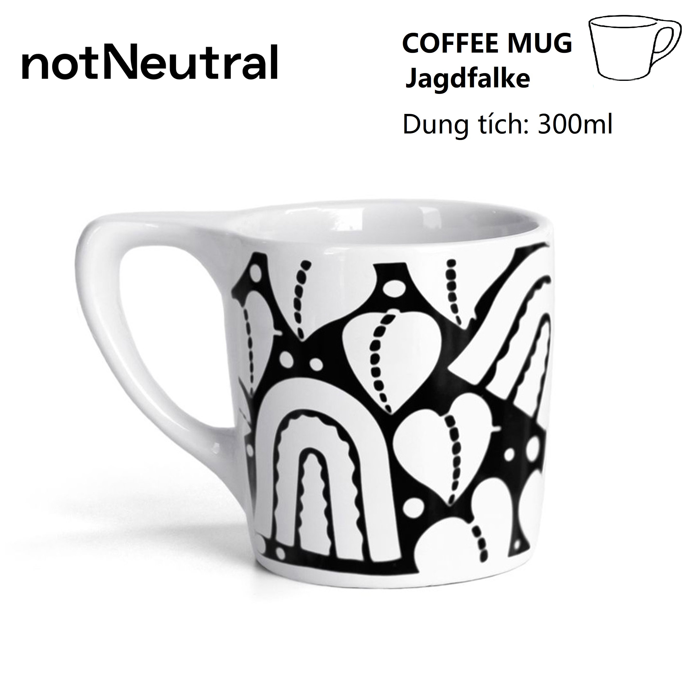 Ly NotNeutral LINO Coffee Mug cốc sứ in hình 300ml