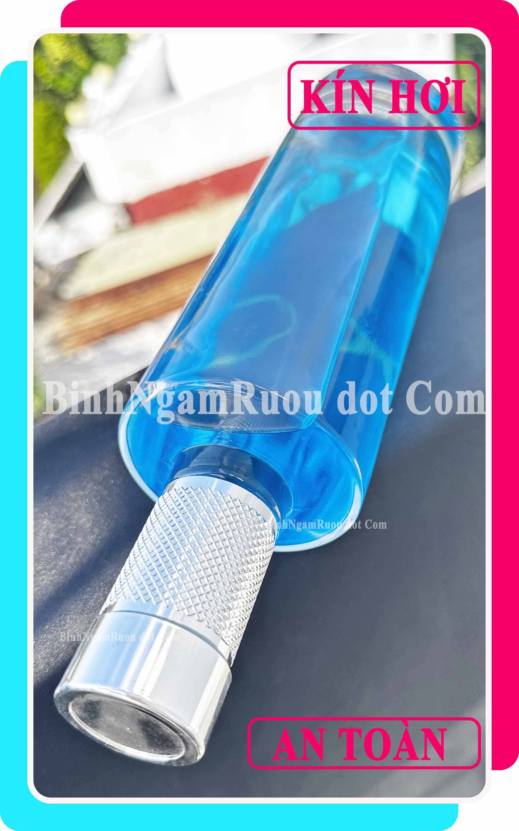 [Mua 5 Tặng 1 ] C35 Chai Đựng Rượu Thủy Tinh Trụ Tròn Nắp Bạc Cao Cấp 500ml - Đẹp Cao Cấp - Nắp Kín Thủy Tinh Trong - Tặng Biếu Sang Trọng