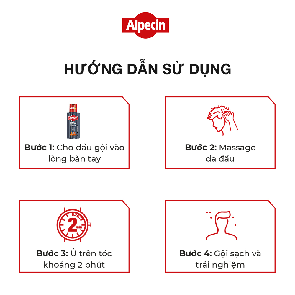 Mini size - Dầu gội Caffeine Alpecin C1 75ml giúp tóc mọc chắc khỏe, dầy hơn, dành cho nam