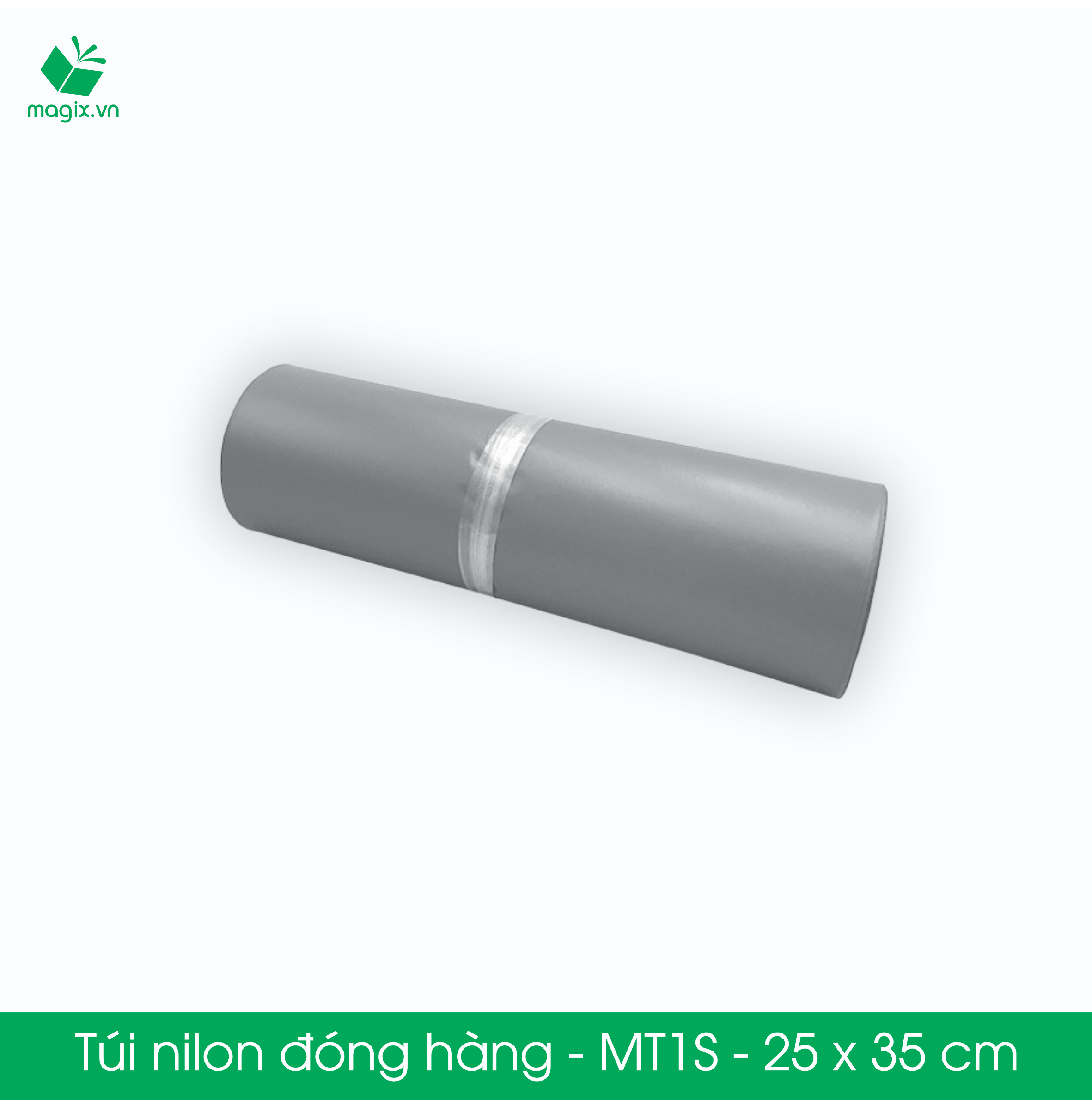 MT1S - 25x35 cm - Túi nilon gói hàng - 100 túi niêm phong đóng hàng màu xám