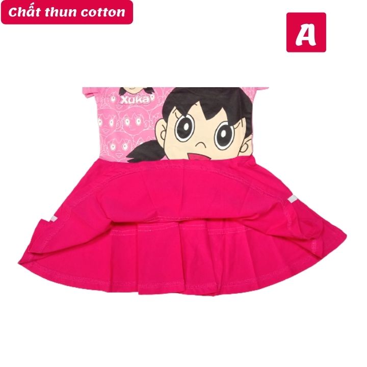 Đầm thun bé gái Xuka 11-41kg. Chất thun cotton thấm hút mồ hôi - co giãn - bền màu- Kiến Lửa
