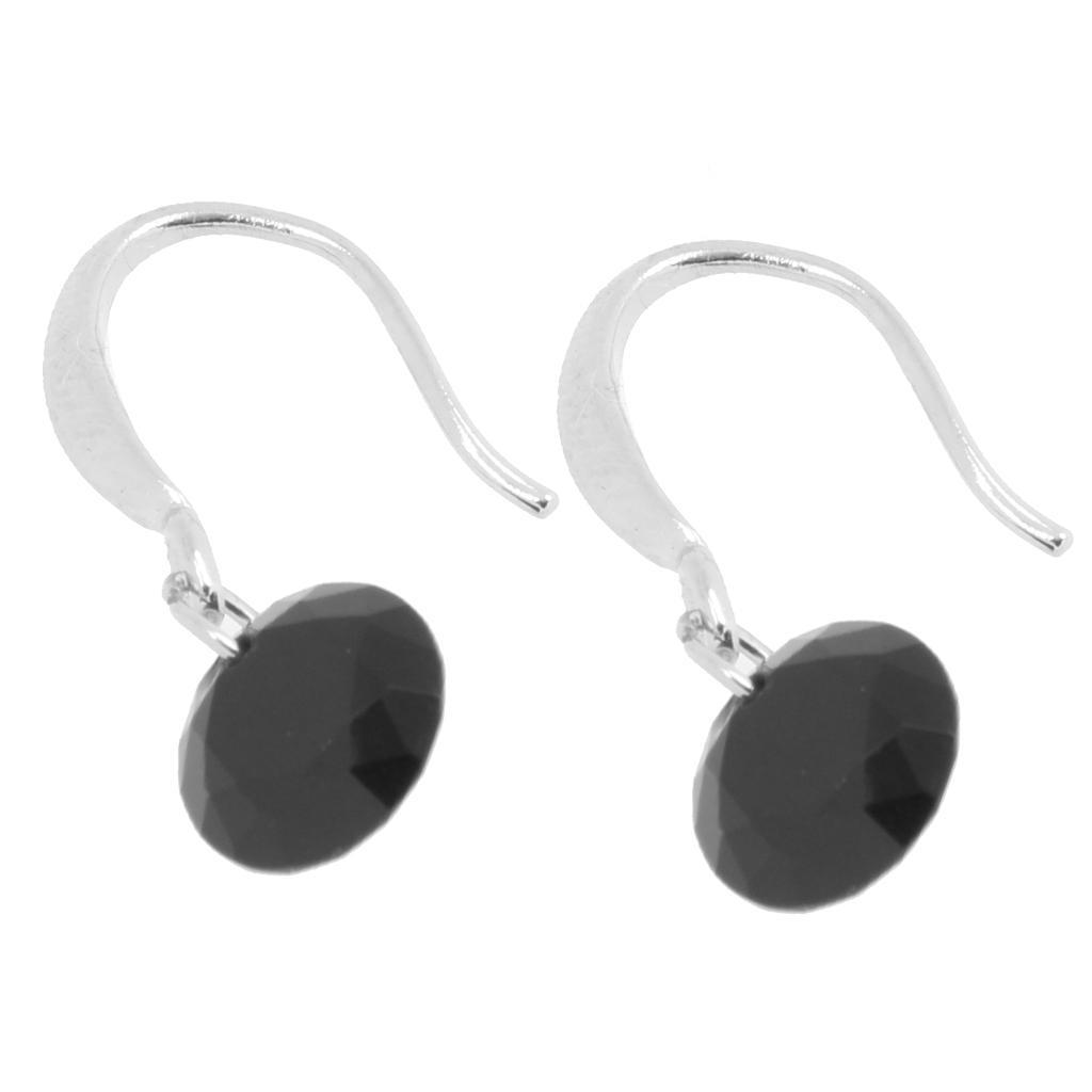 Fashion Jewelry Silver Black Zircon Earring For Women Round Earrings