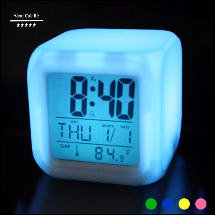 Đồng hồ báo thức đèn Led đổi 7 màu thiên nhiên HCR