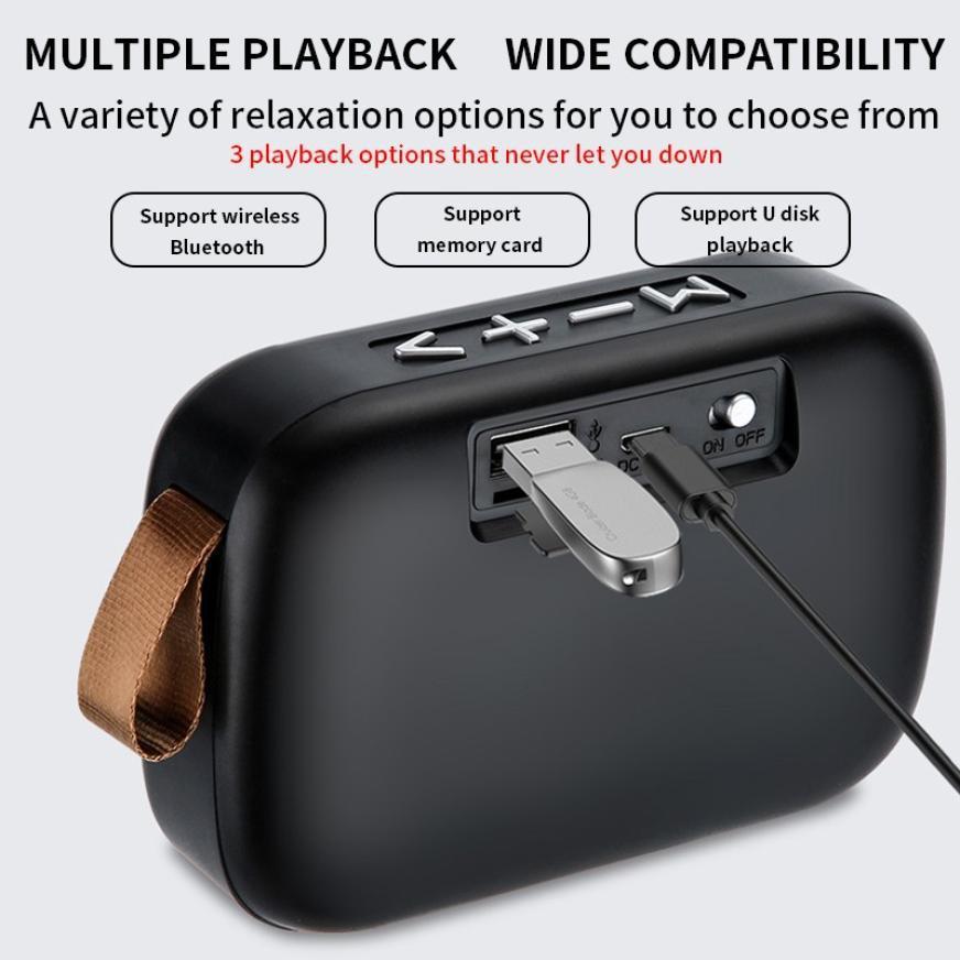 Loa Bluetooth Vải Mini Hỗ Trợ Thẻ Tf Kết Nối Không Dây Ngoài Trời Di Động Âm Thanh Thể Thao Âm Thanh Nổi Quà Tặng Sáng Tạo Loa Siêu Trầm Color: Black