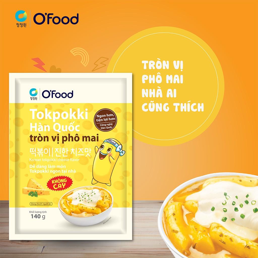 Tokbokki Hàn Quốc O'food gói 140gr, 5 vị truyền thống, phô mai cay & không cay, tương đen, chua ngọt