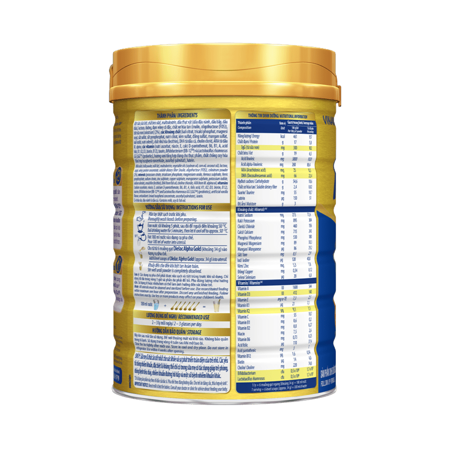 Sữa bột Vinamilk Dielac Alpha Gold 3 850g (cho trẻ từ 1 - 2 tuổi)