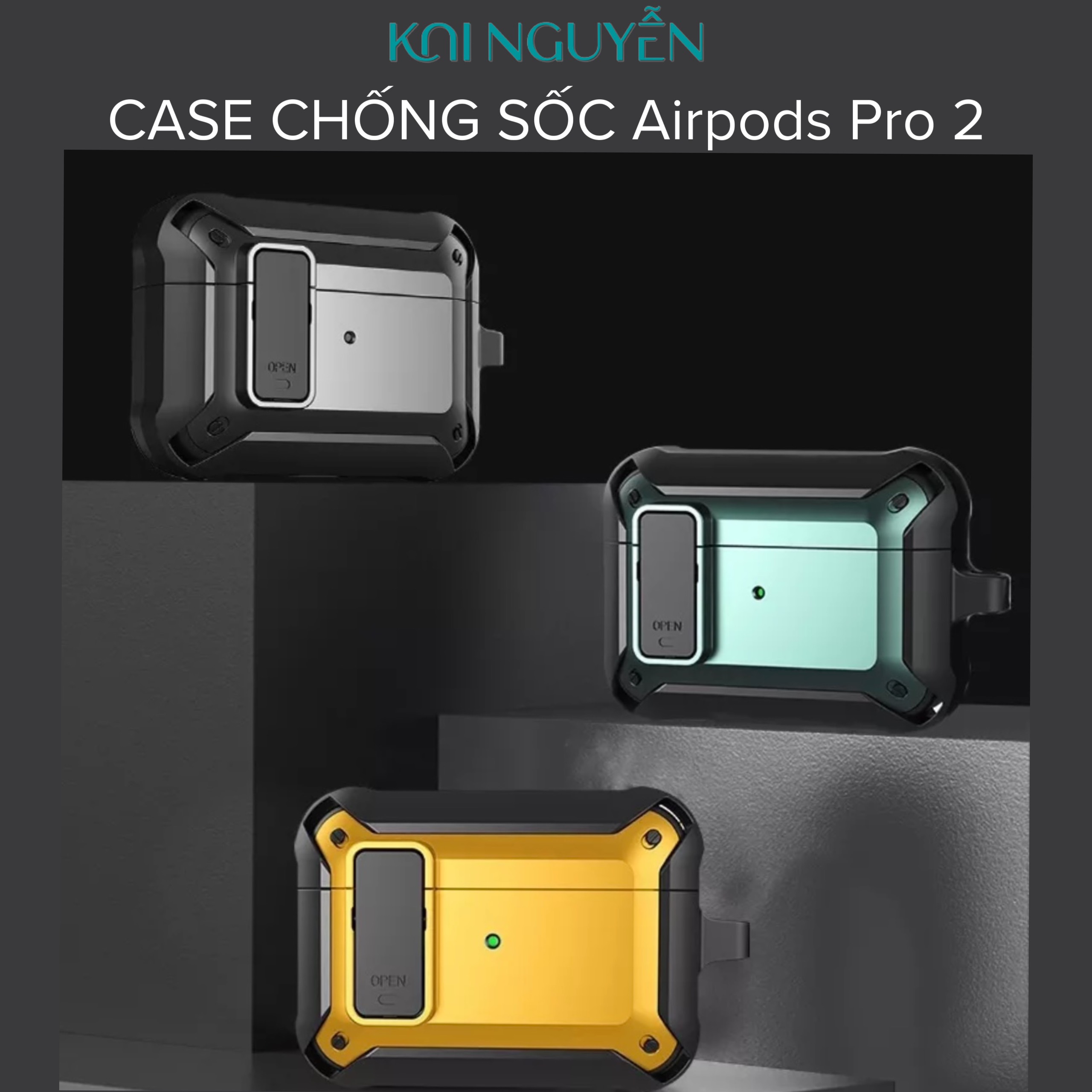 Ốp Case KAI Bumblebee Lock Switch Dành Cho Airpods Pro 2, Có Khóa, Kèm Móc Treo - Hàng Chính Hãng