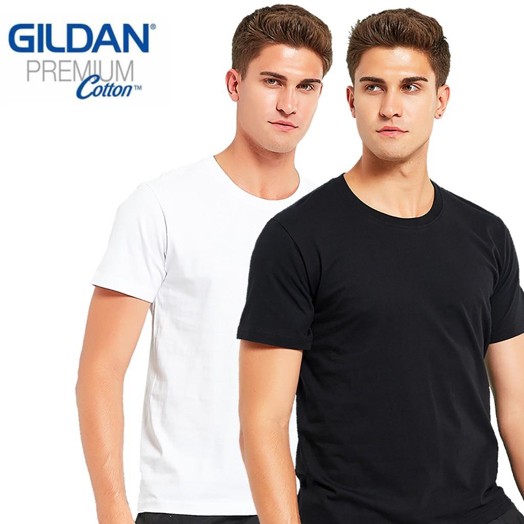 Áo Cotton Ngắn Tay 100% Cotton Gildan Premium Nhập Khẩu Phong Cách Basic Cổ Tròn Không Viền