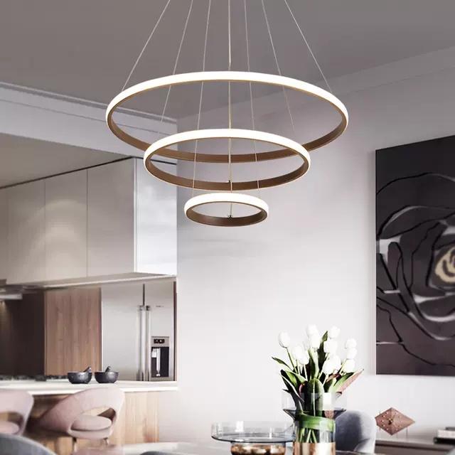 Đèn thả thông tầng, Đèn thả vòng LED cao cấp, đèn trang trí phòng khách, đèn decor
