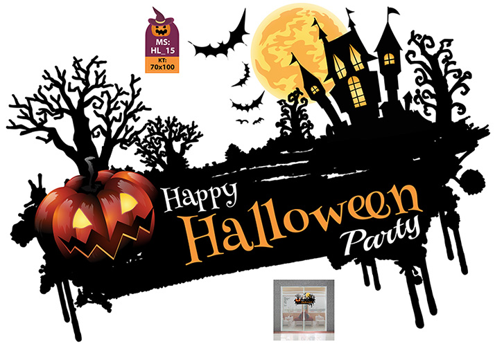 DECAL TRANG TRÍ HALLOWEEN COMBO SỐ 13