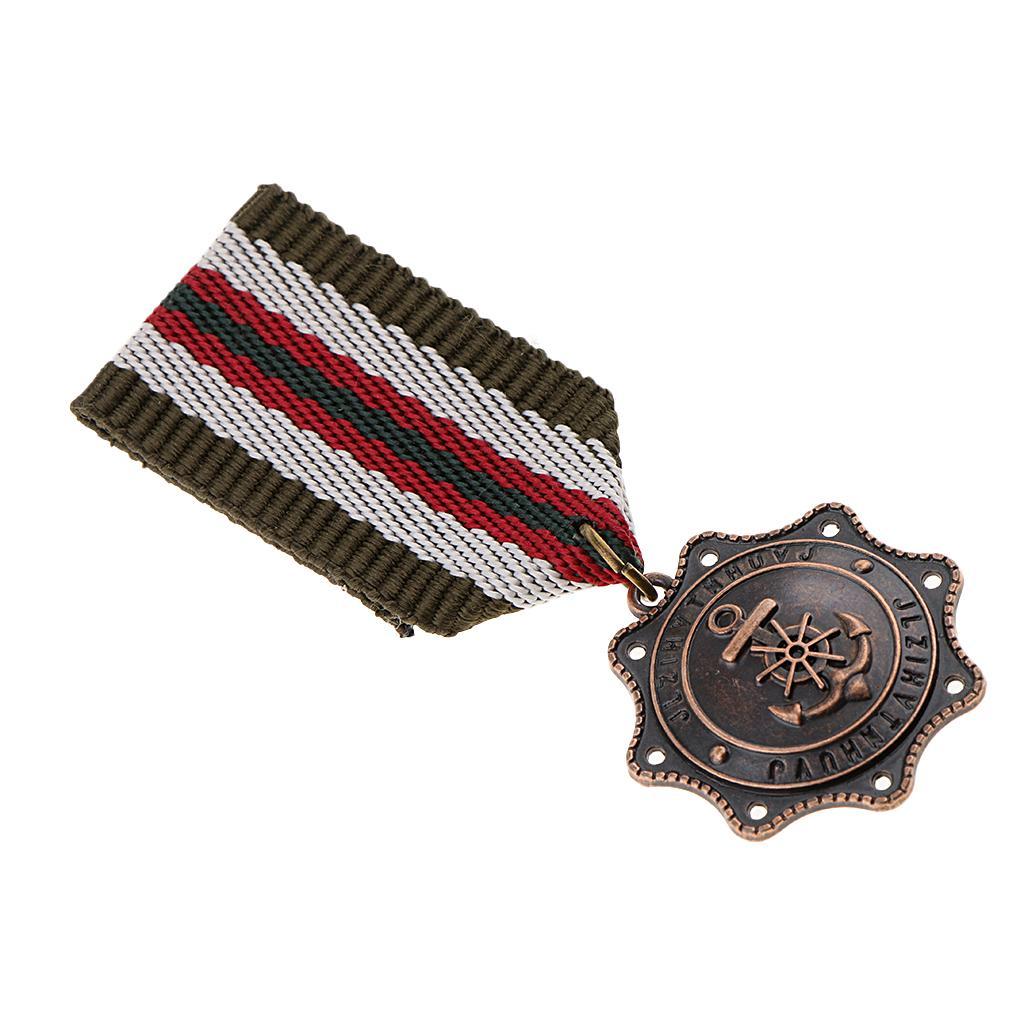 4Pack Vintage Style Geometric Pendant Medal Mens Uniform Badge Brooch Pin