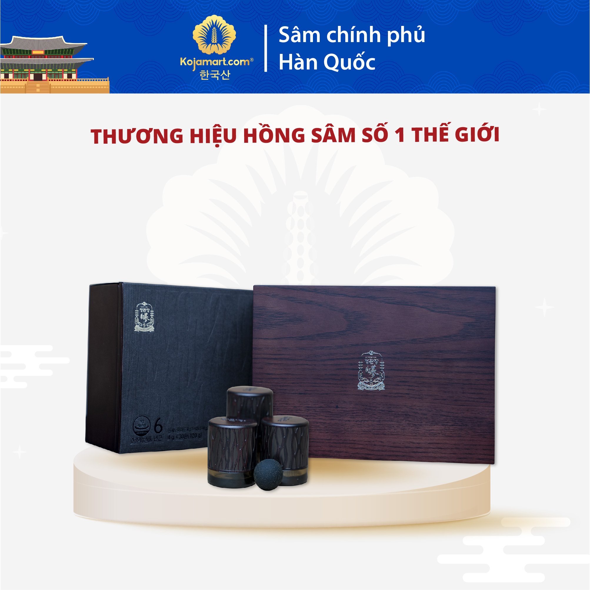 Linh Đan Hồng Sâm Chính Phủ KGC Cheong Kwan Jang Cao cấp Hộp 30 viên