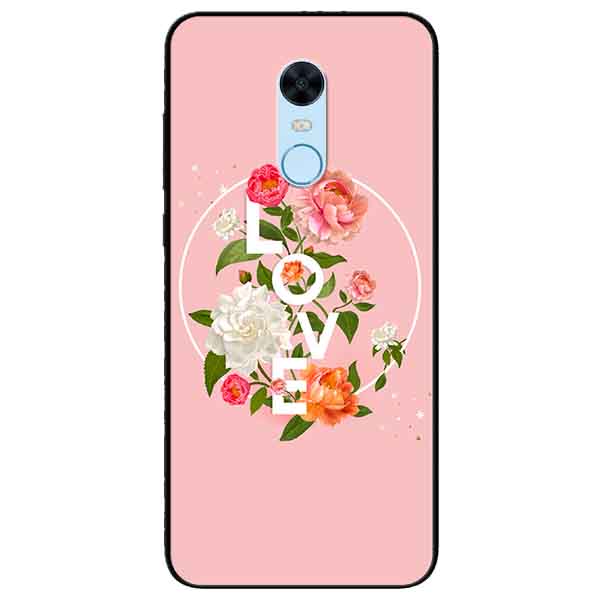 Ốp lưng in cho Xiaomi Redmi Note 5  Mẫu LOVE Hoa