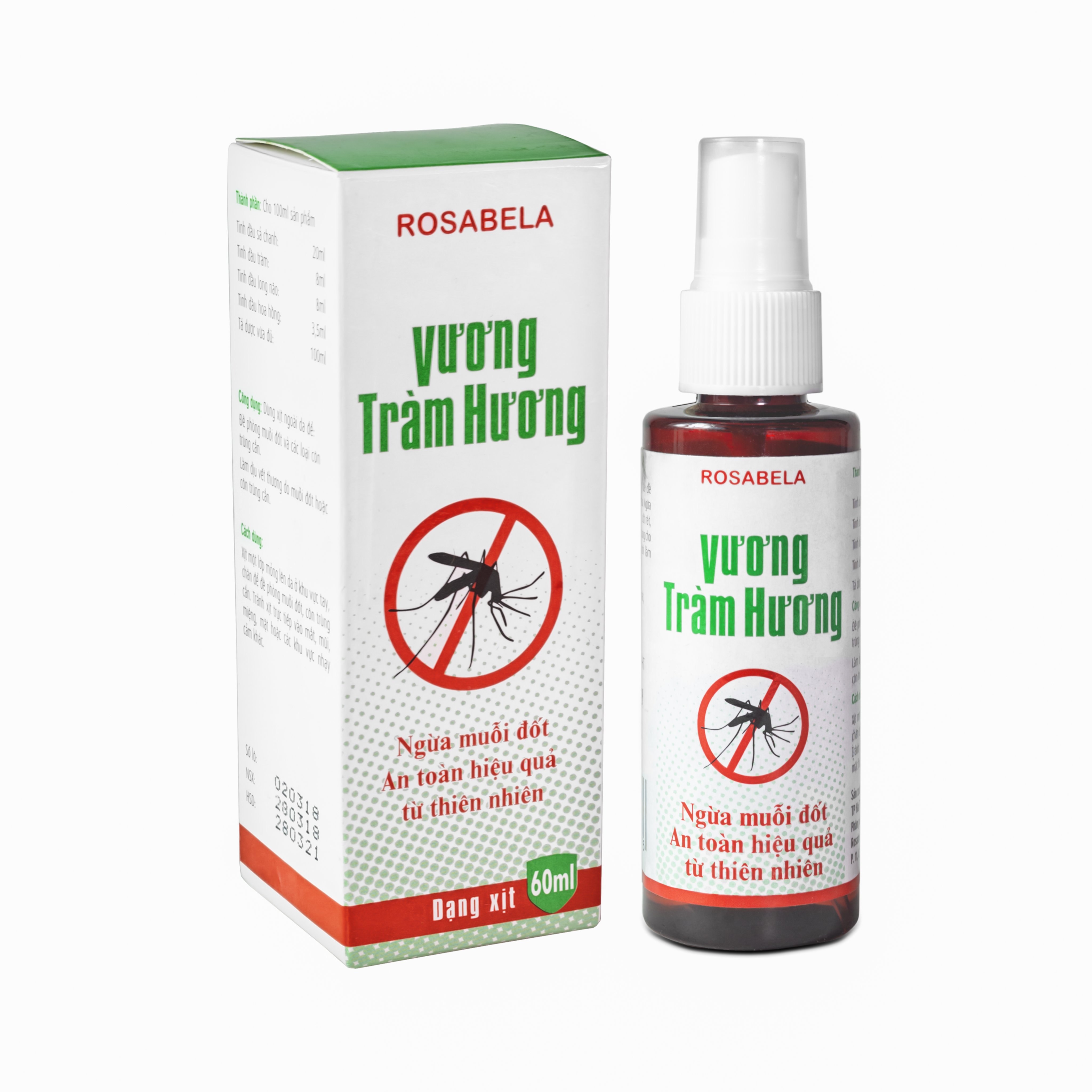 Xịt chống muỗi Vương Tràm Hương 60ml an toàn từ thảo dược thiên nhiên