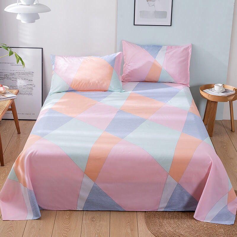 Giường + Tặng 2 Vỏ Gối 2021 Hoa Văn Mẫu Mới Trang Trí Nhà Dệt May Chăn Ga Gối Coverlet Tấm Phẳng Vỏ Gấm Hoa bộ