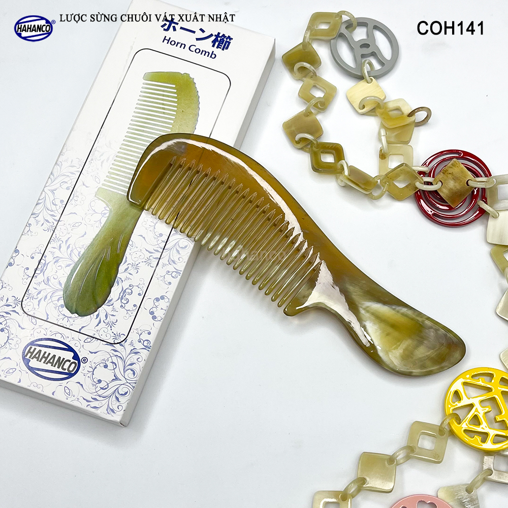 Lược sừng xuất Nhật COH141 - Lược chuôi vát nhỏ có thể bỏ túi - Chăm sóc tóc