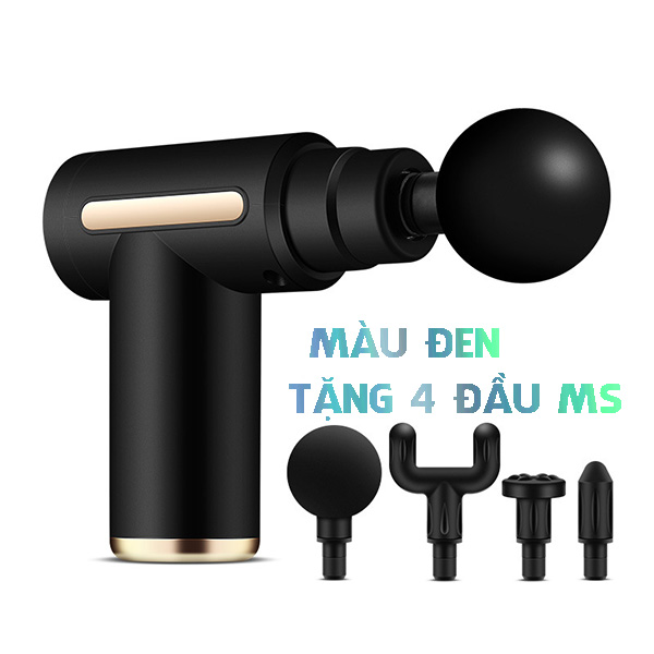 Máy massage mini cầm tay BX720 Mát xa 6 cấp độ, hỗ trợ maassage chuyên sâu, giảm đau cơ, cứng khớp hiệu quả nhanh chóng, đi kèm 4 đầu chuyên dụng - Quà tặng cho sức khỏe