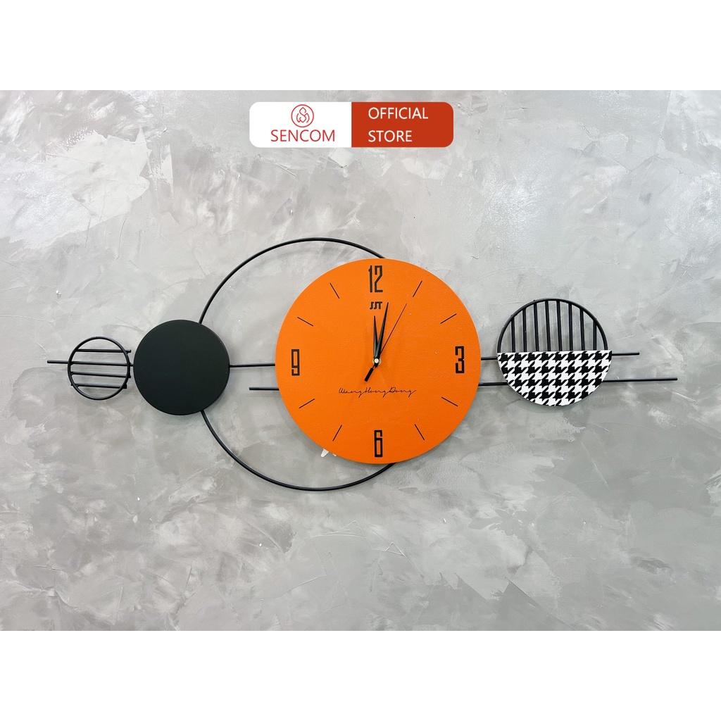 Đồng hồ treo tường phòng khách độc đáo SENCOM, đồng hồ trang trí decor phong cách Bắc Âu - JT21213-100