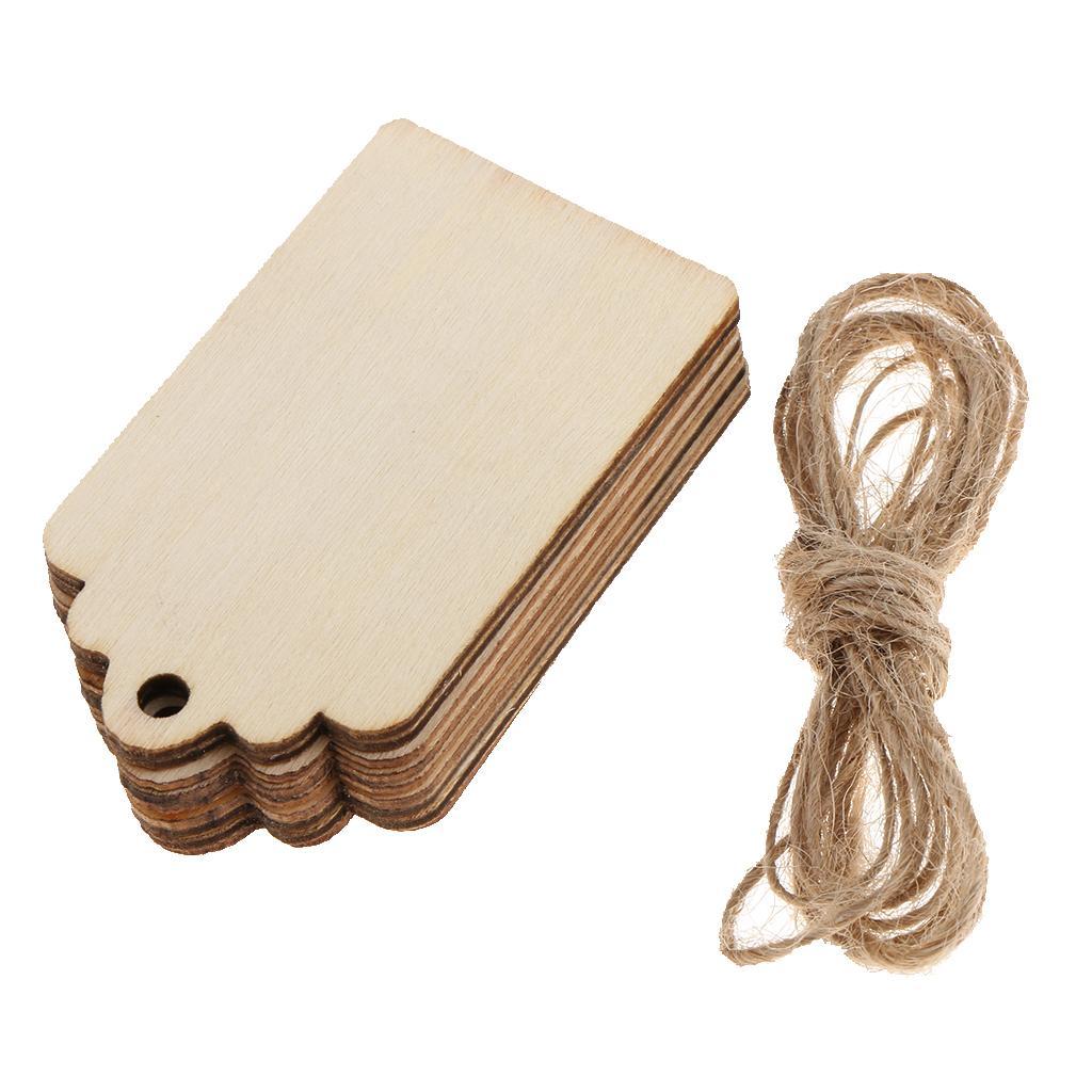 10Pieces Unfinished Wood Tags Wooden Gift Tags With 1 Bag Dried Flowers