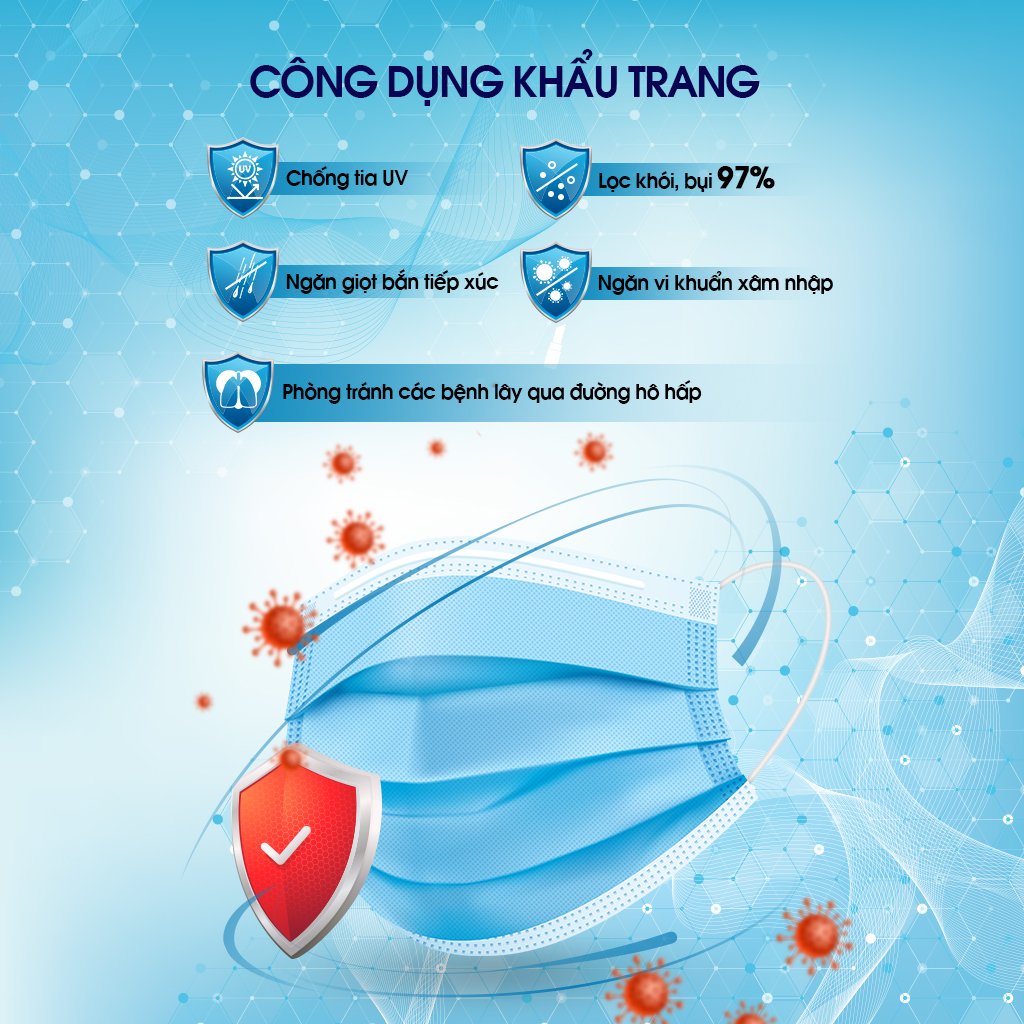 Khẩu trang y tế 4 lớp vải không dệt Hynam - (50 cái/ hộp) - Màu xám