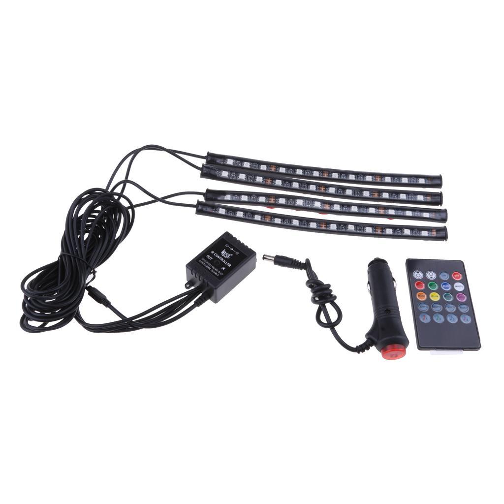 RGB LED Strip Light Remote Sound Control Car Interior Atmosphere Lights