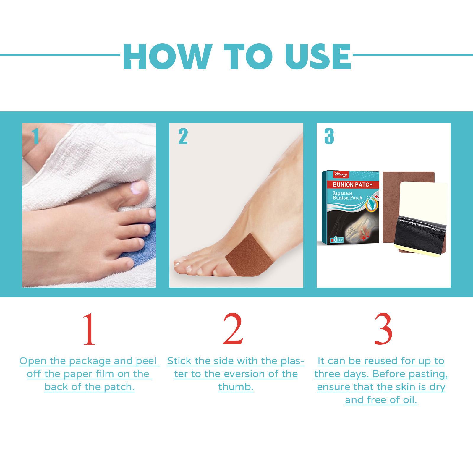 South Moon 8PCS Bunion Patch Relief Bunion Swelling Pain Patch Correction Foot Care Patch