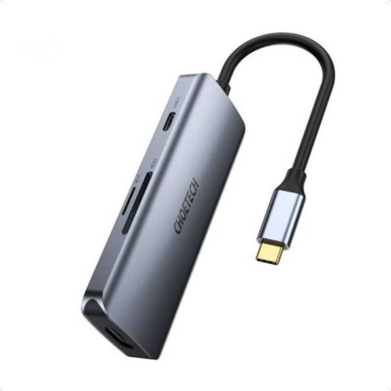 Hub chuyển đổi 7 in 1 Choetech HUB-M19 (Type-C to HDMI+ USB*3+ PD 100W +SD/TF)- hàng chính hãng