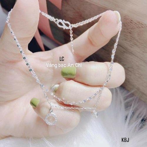 Lắc chân nữ bạc 925 mix cánh bướm đơn giản điệu đà, Anchi jewelry