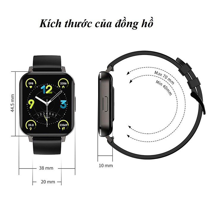 Đồng Hồ Thông Minh DTX SmartWatch - Tiếng Việt 100%,Thay Được Hình Nền Theo Ý Muốn ,Thay Được Dây Đeo, Chống Nước, Màn Hình Tràn Viền 1.78inh HD Siêu Lớn, Nhận Thông Báo Ứng Dụng