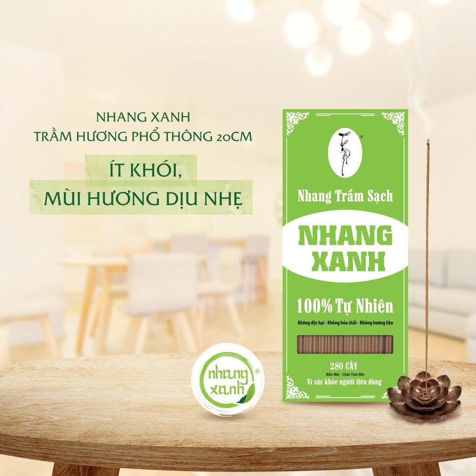 Nhang Xanh Trầm Hương - Cao 20cm Hộp 200 gram