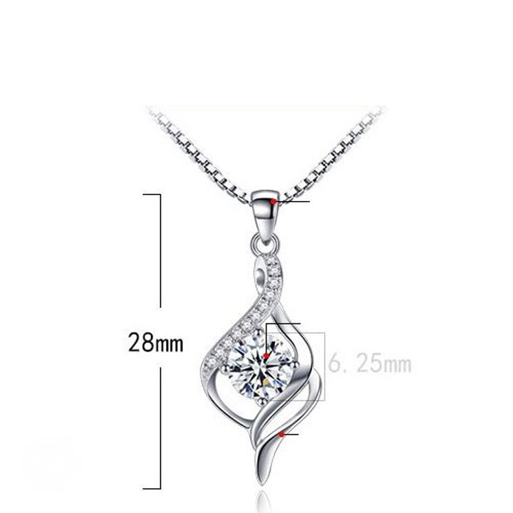 Bộ trang sức dây chuyền bông tai nạm đá zircon sang trọng BHB153