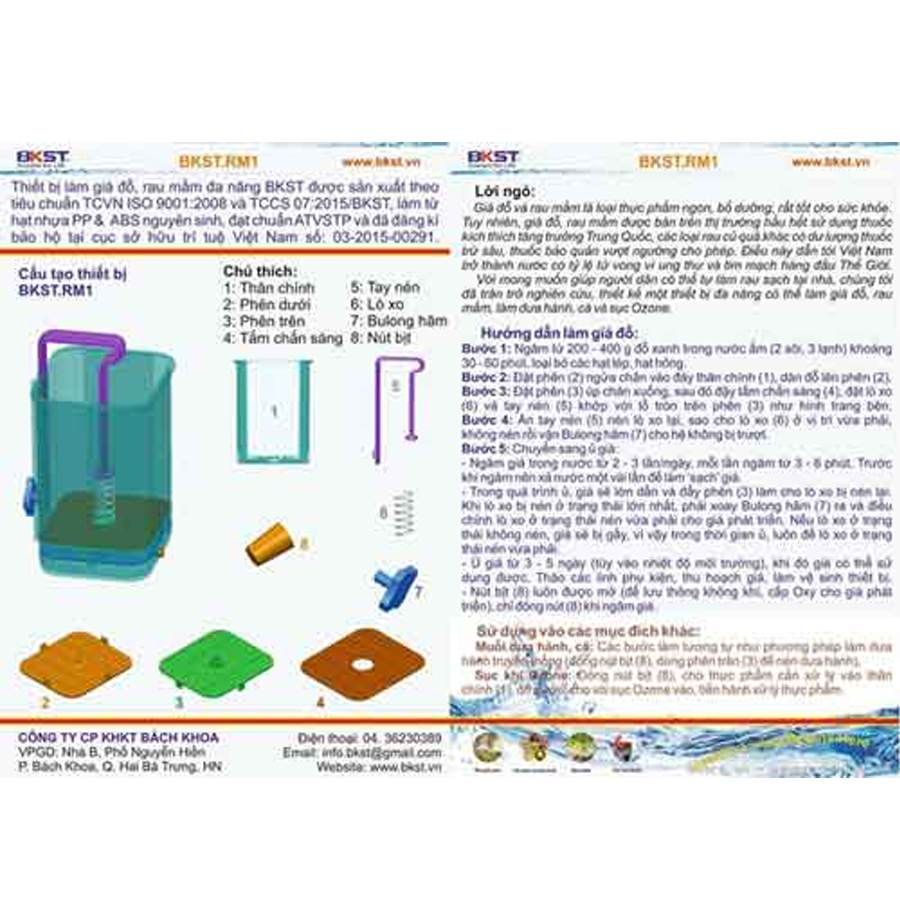 Thiết Bị Làm Giá Đỗ Bách Khoa BKST