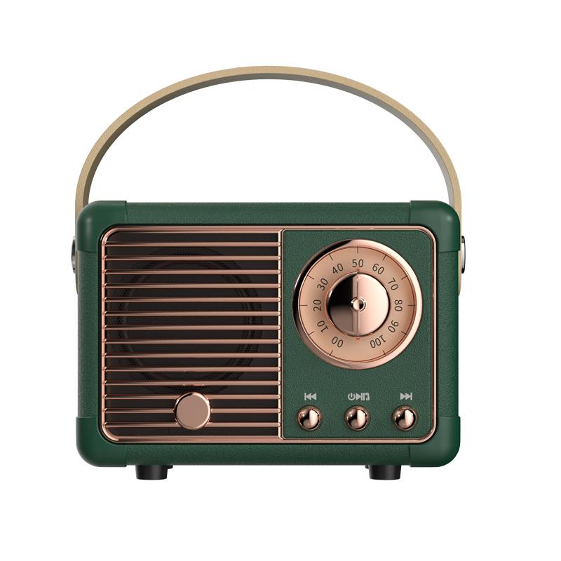 Loa bluetooth retro hm11 trình phát nhạc retro cổ điển âm thanh stereo trang trí di động loa mini trình phát nhạc du lịch Color: Army Green Woofer Size/Full-Range Size: Other  Set Type: Speaker
