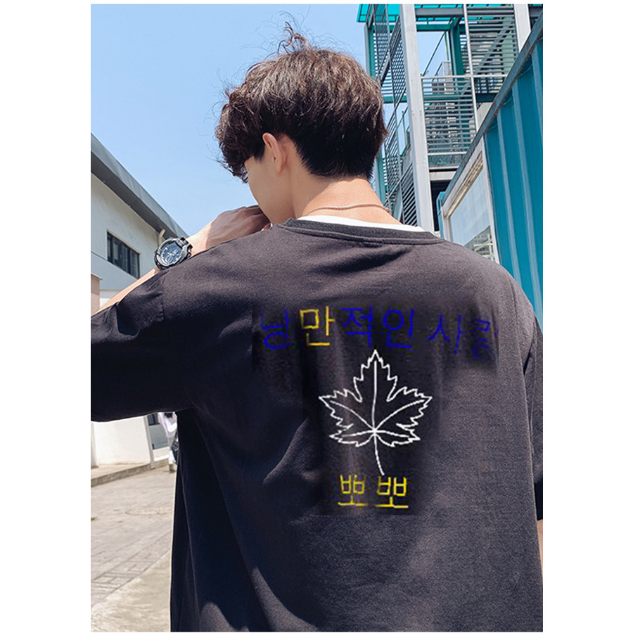 Áo Nam Form rộng chất vải cotton Trùm Unisex in decal hình Hàn Quốc LEAF