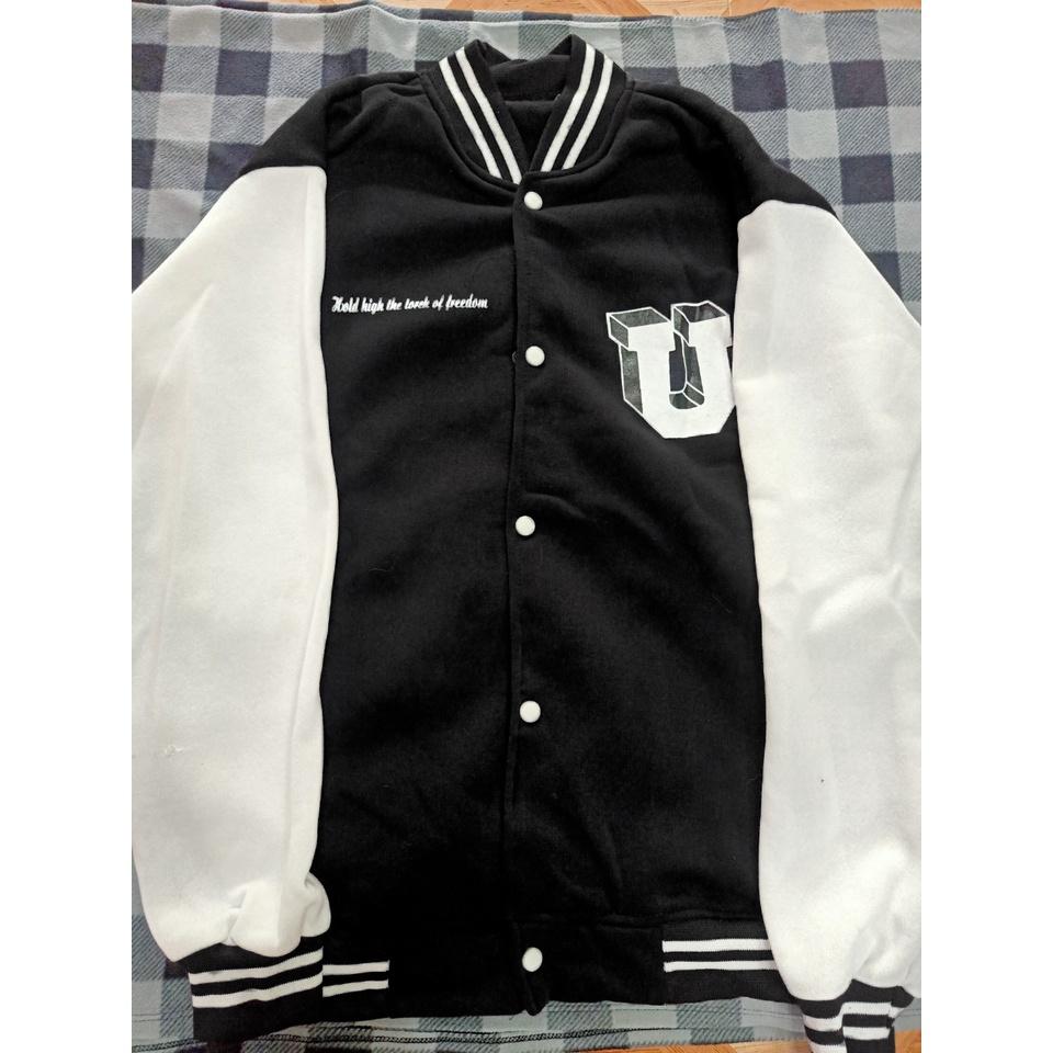 Áo Varsity Jacket UNDERTRAP LIBER ullzang - Áo Khoác Bomber phối bo Siêu Hot ( có form rộng XL ) - OCEAN.CLO