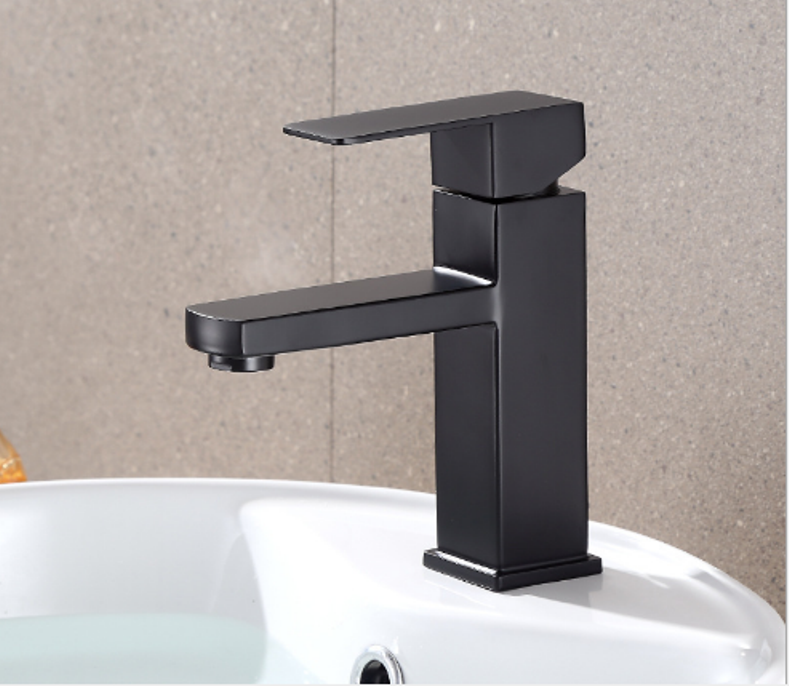 Vòi Lavabo nóng lạnh màu đen cao cấp - Inox 304- Hình vuông