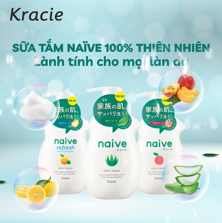 Sữa Tắm Hương Chanh Naïve 530ml