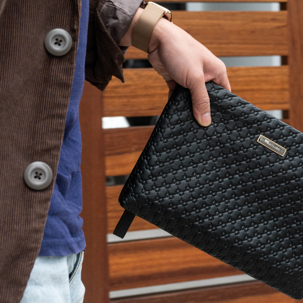 Ví nam cầm tay Clutch da bò nguyên miếng Cao Cấp chính hãng