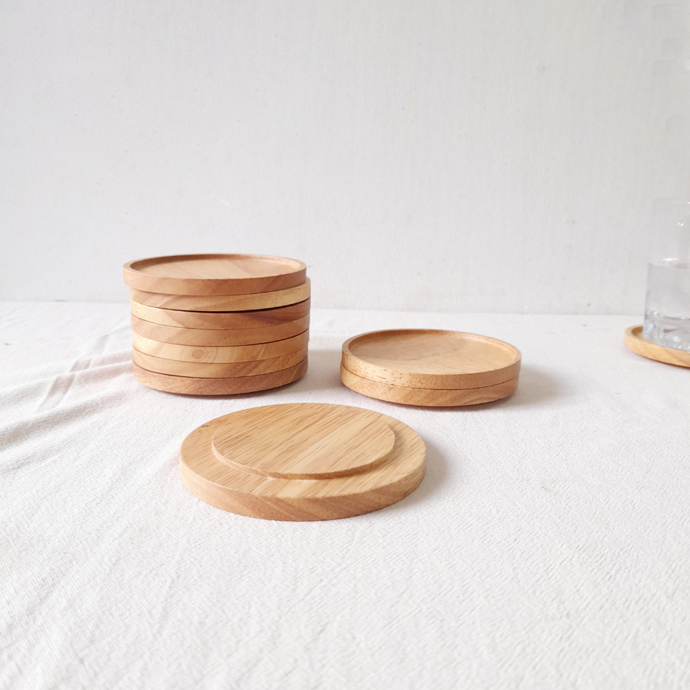 Nắp gỗ, lót ly cho ly sứ, ly uống nước - GIBA