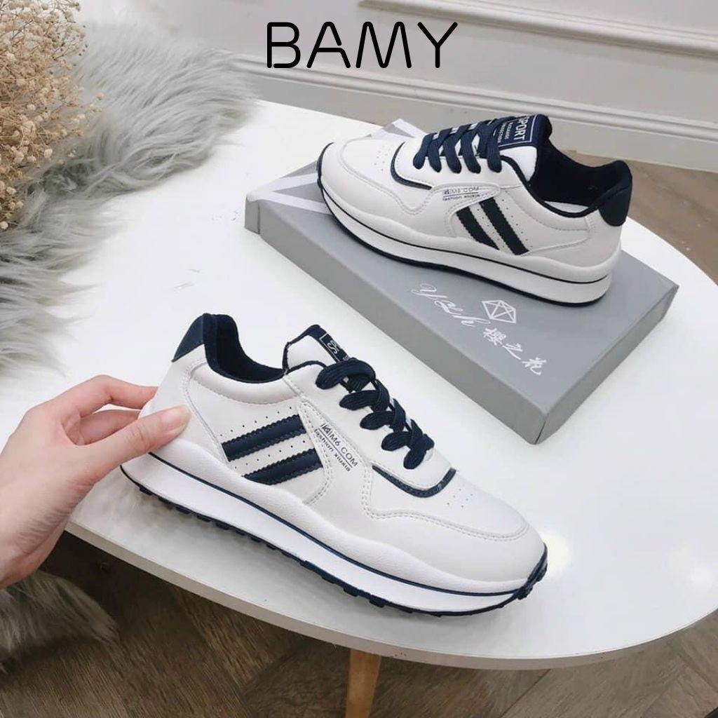 Giày thể thao Nữ Đen Trắng Phản quang chuyên tập thể dục, Aerobic, chạy bộ BAMY